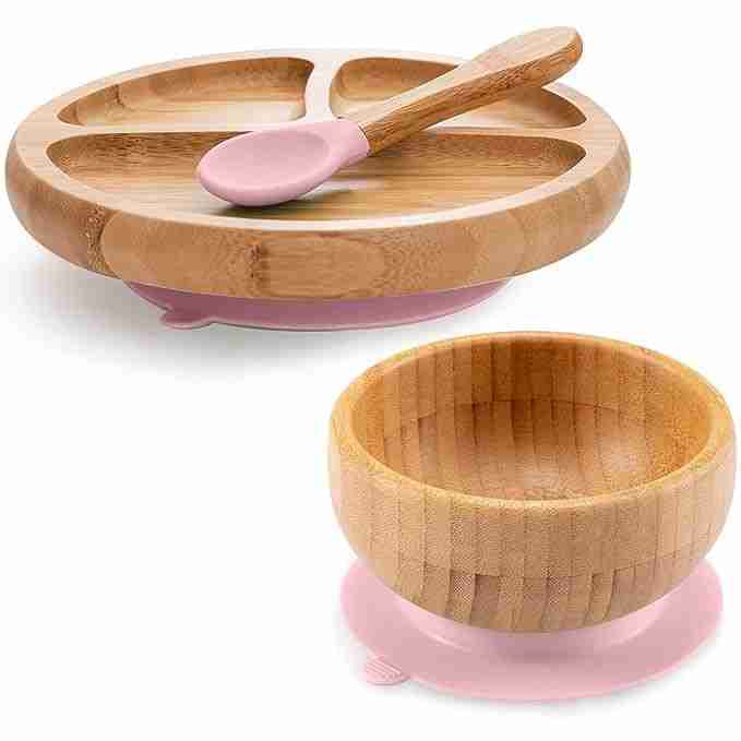 Toddler Bamboo Plates, Bowls and Spoon Set