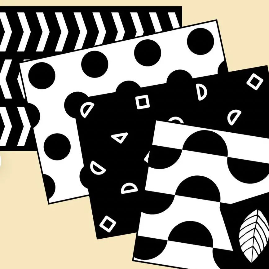 black and white cards for nursery room